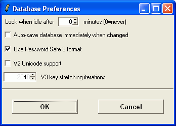(Database Preferences Dialog)